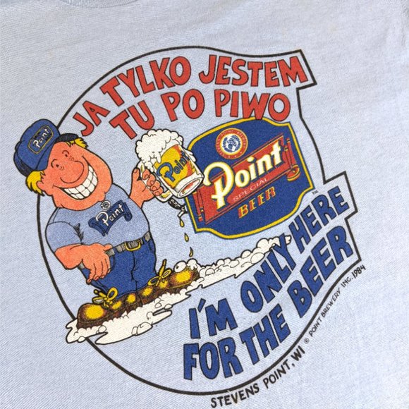 Vintage Point Beer, "I'm just here for the beer" Stevens Point, WI Blue - Large? - Picture 4 of 13